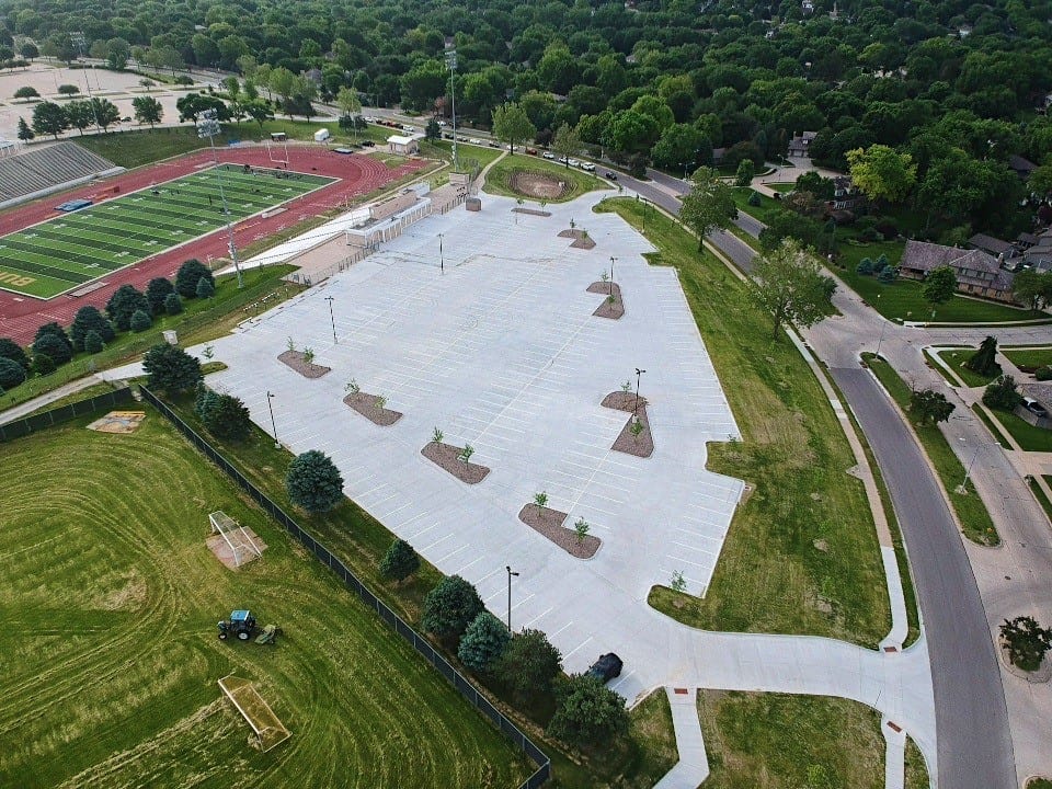 Parking Lot - Burke High School Commercial concrete contractors Omaha NE - site work